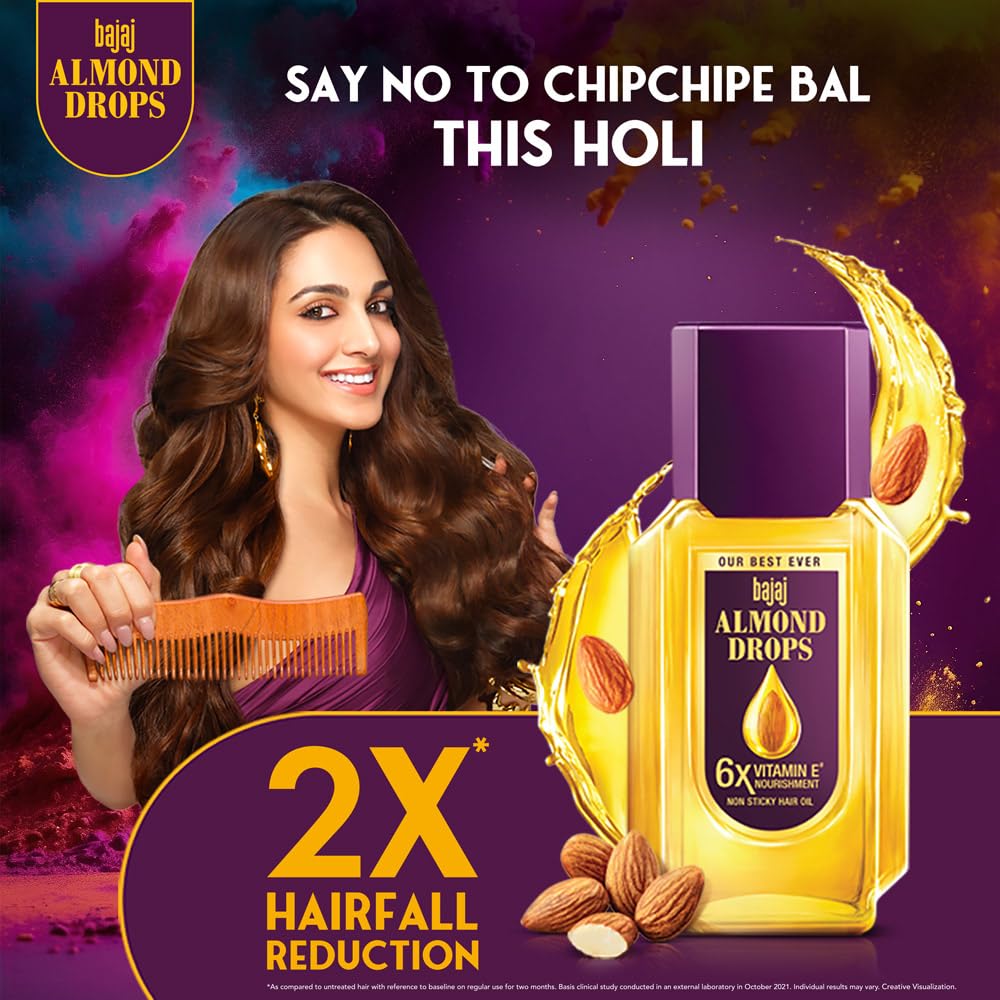 Bajaj Almond Hair Oil for Hair Fall Control & Shine - Value Pack (475ml + 285ml)