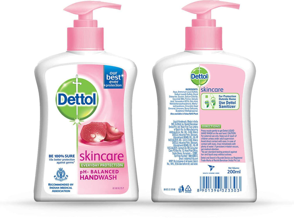 Dettol Skincare Antibacterial Hand Wash 200ml – Moisturizing & Gentle Care