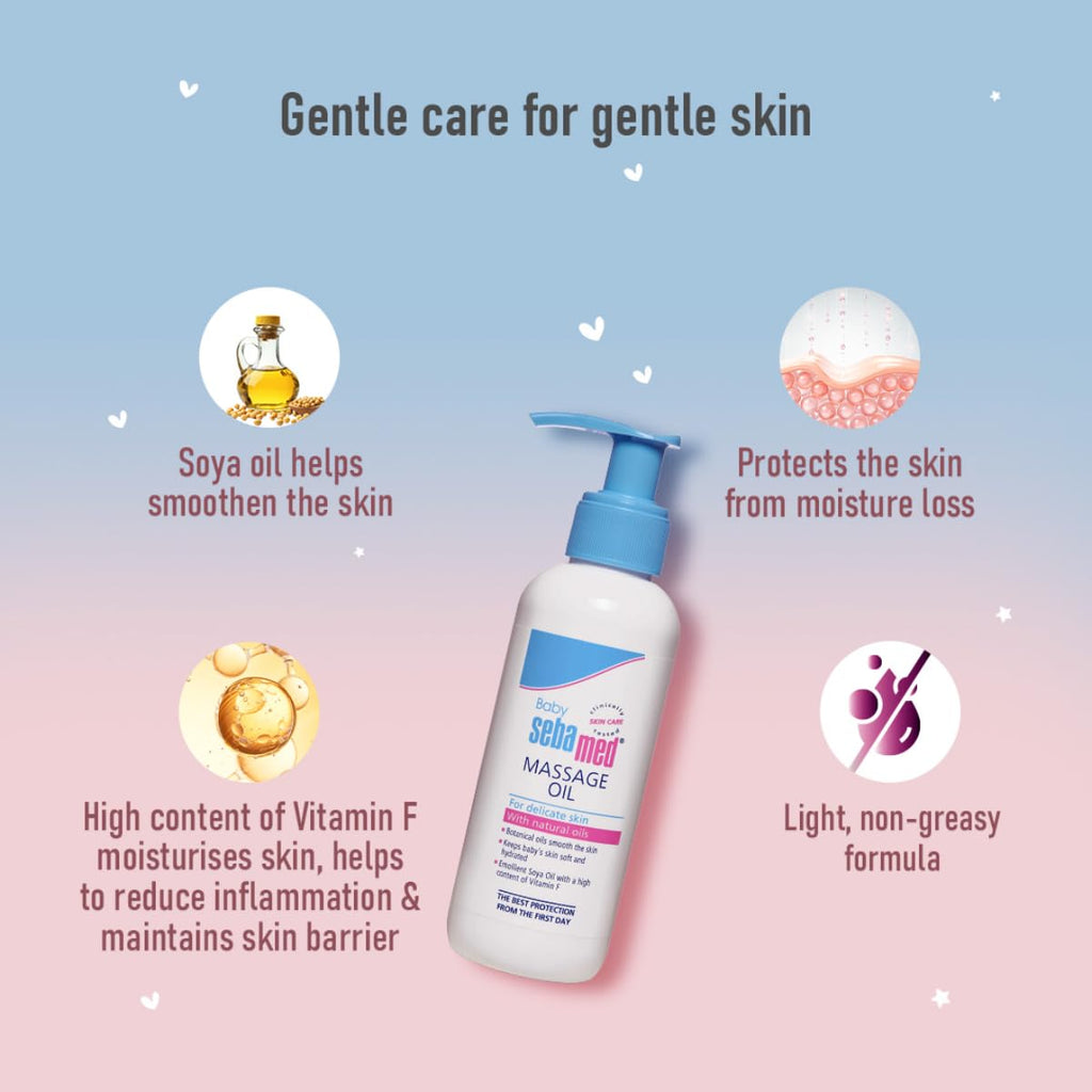 Sebamed Gentle Nourishing Baby Body Massage Oil for Sensitive Skin (150 ml)