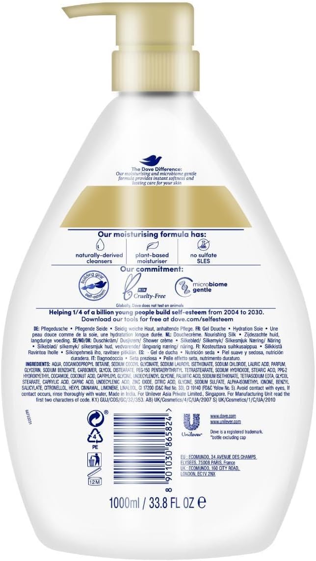 DOVE Pampering Body Wash, Shea Butter & Warm Vanilla, 1000 ML