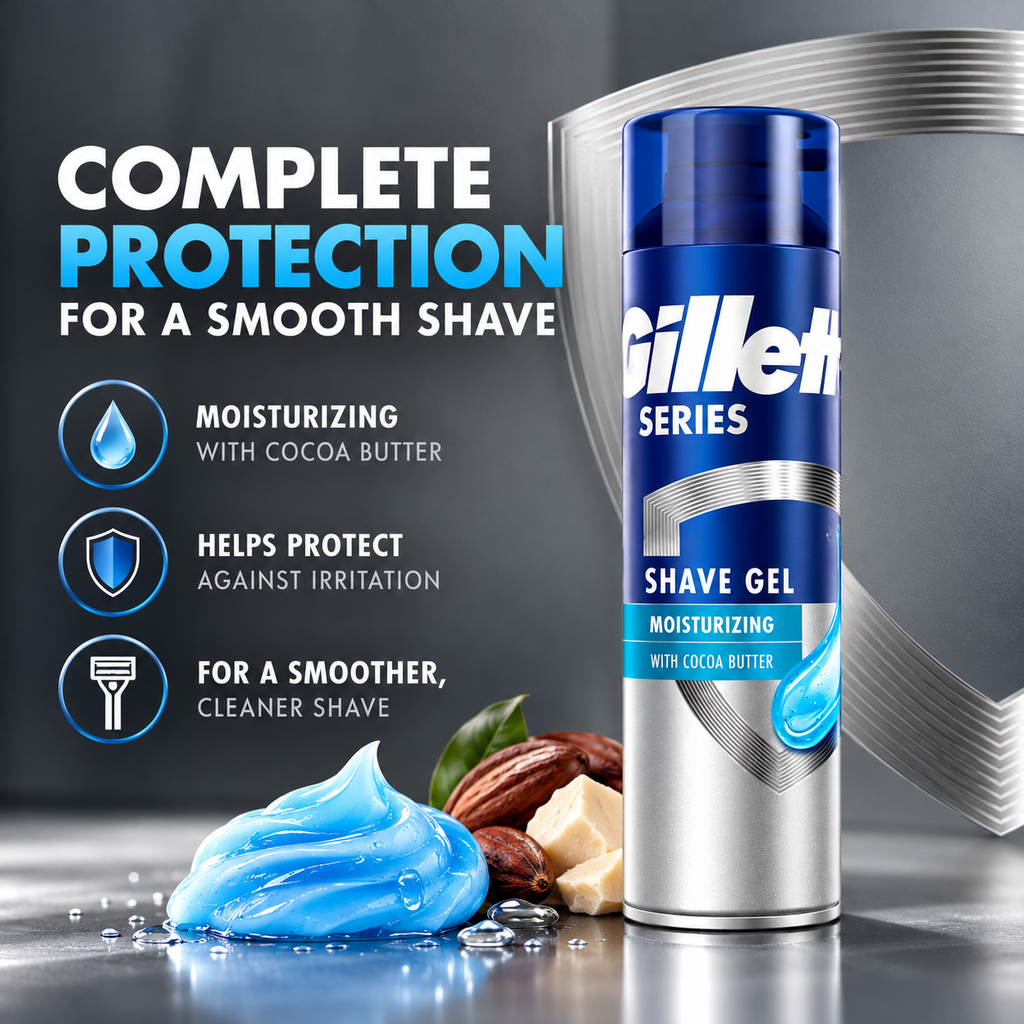 Gillette Series Moisturizing Shave Gel - Cocoa Butter Formula (200 ml)