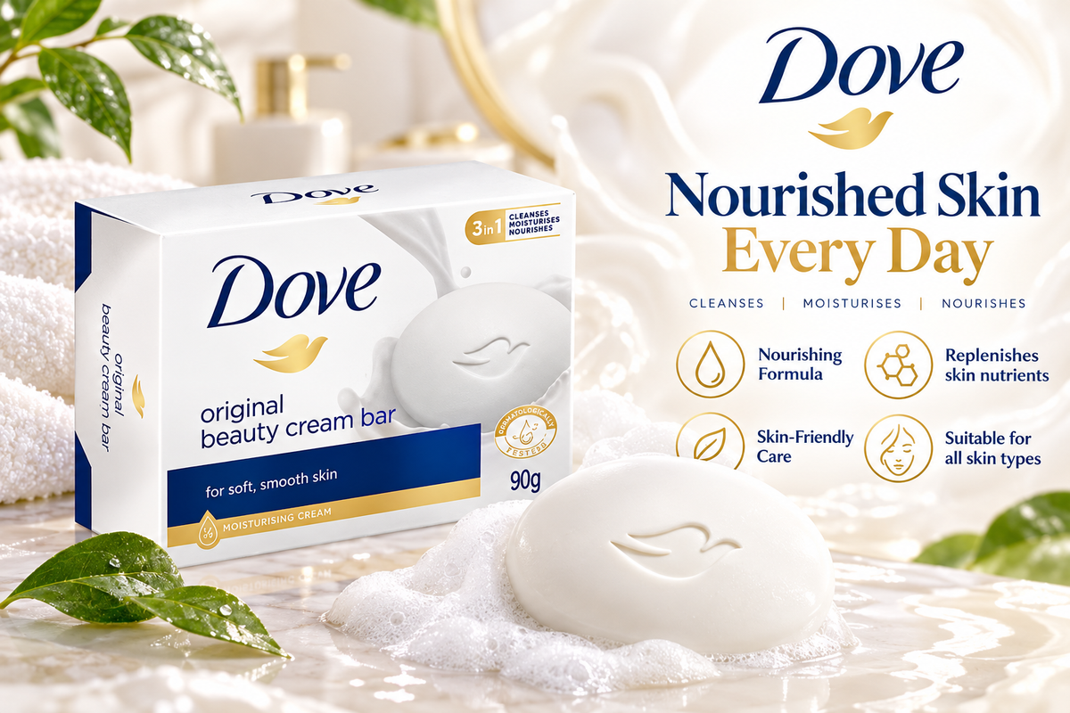Dove Moisturising Beauty Cream Bar Soap | 4 x 90g Pack