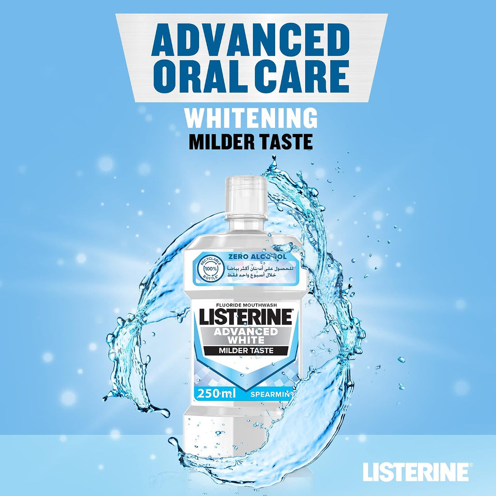 Listerine Advanced White Milder Taste Spearmint Mouthwash | 250ml