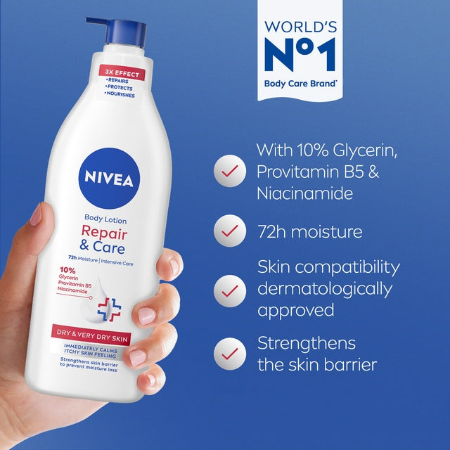Nivea Body Lotion for Very Dry Skin Repair & Care with Deep Moisture Serum and Dexpanthenol 400 ml