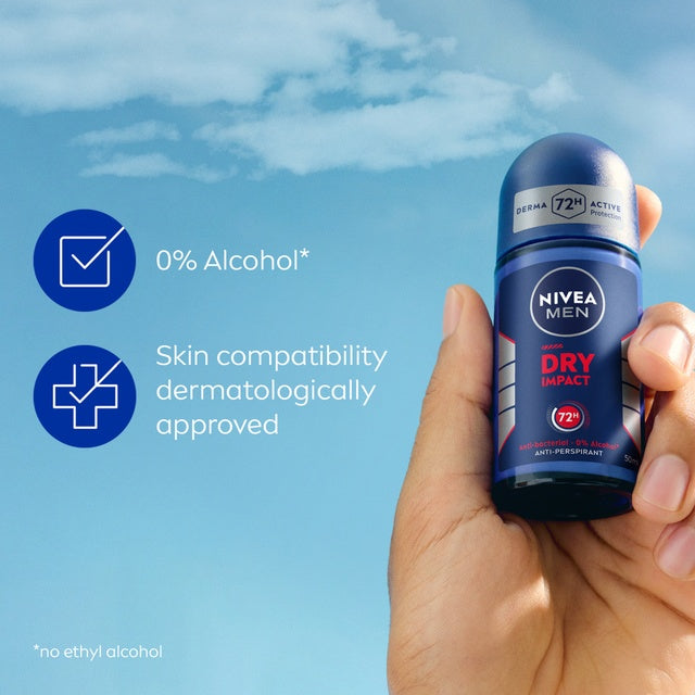 Nivea Men Dry Impact Anti-Perspirant Deodorant for Men with 72H Protection Roll-on 50 ml