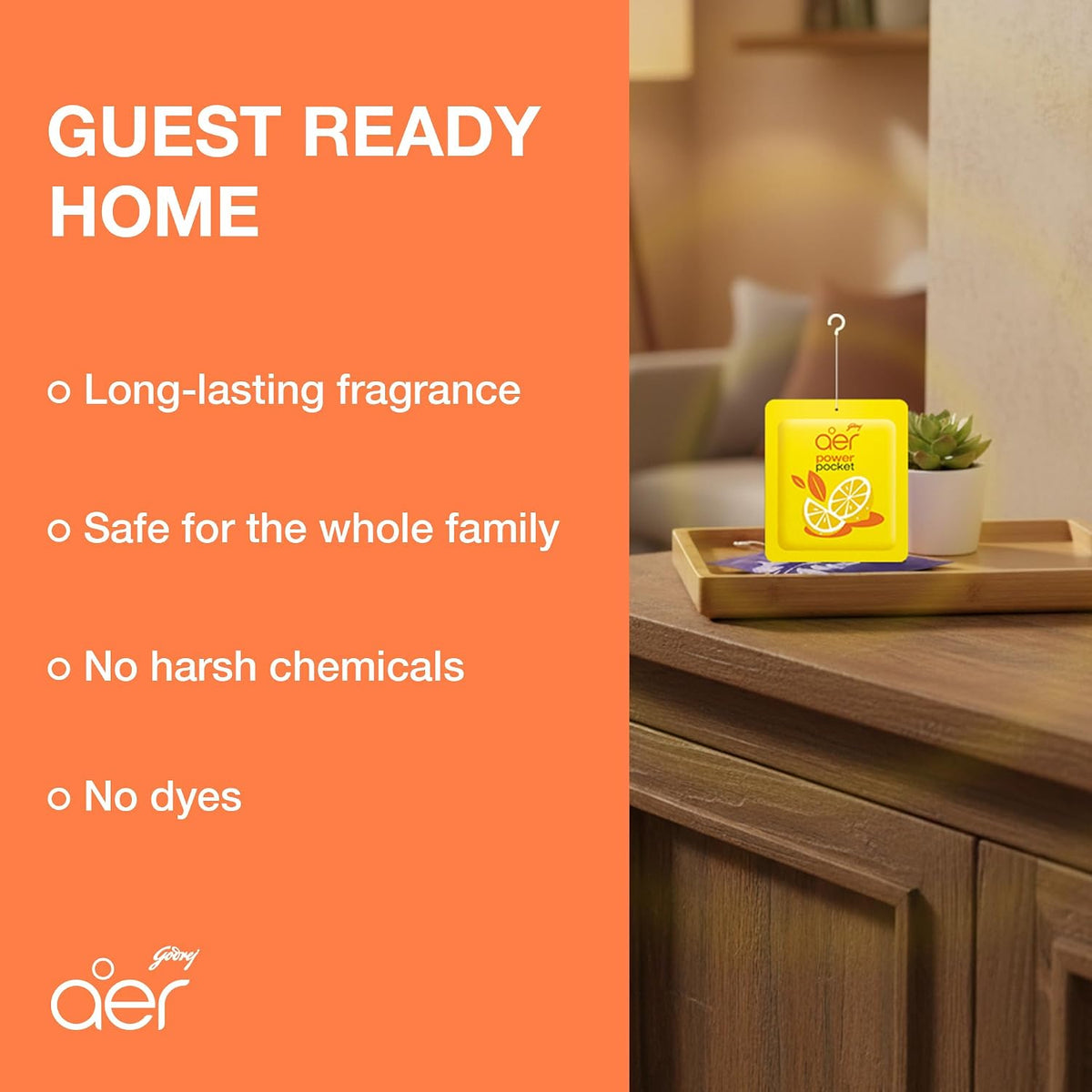 Godrej Aer Long-Lasting Home & Bathroom Freshener - Lemon Scent (6-Pack)