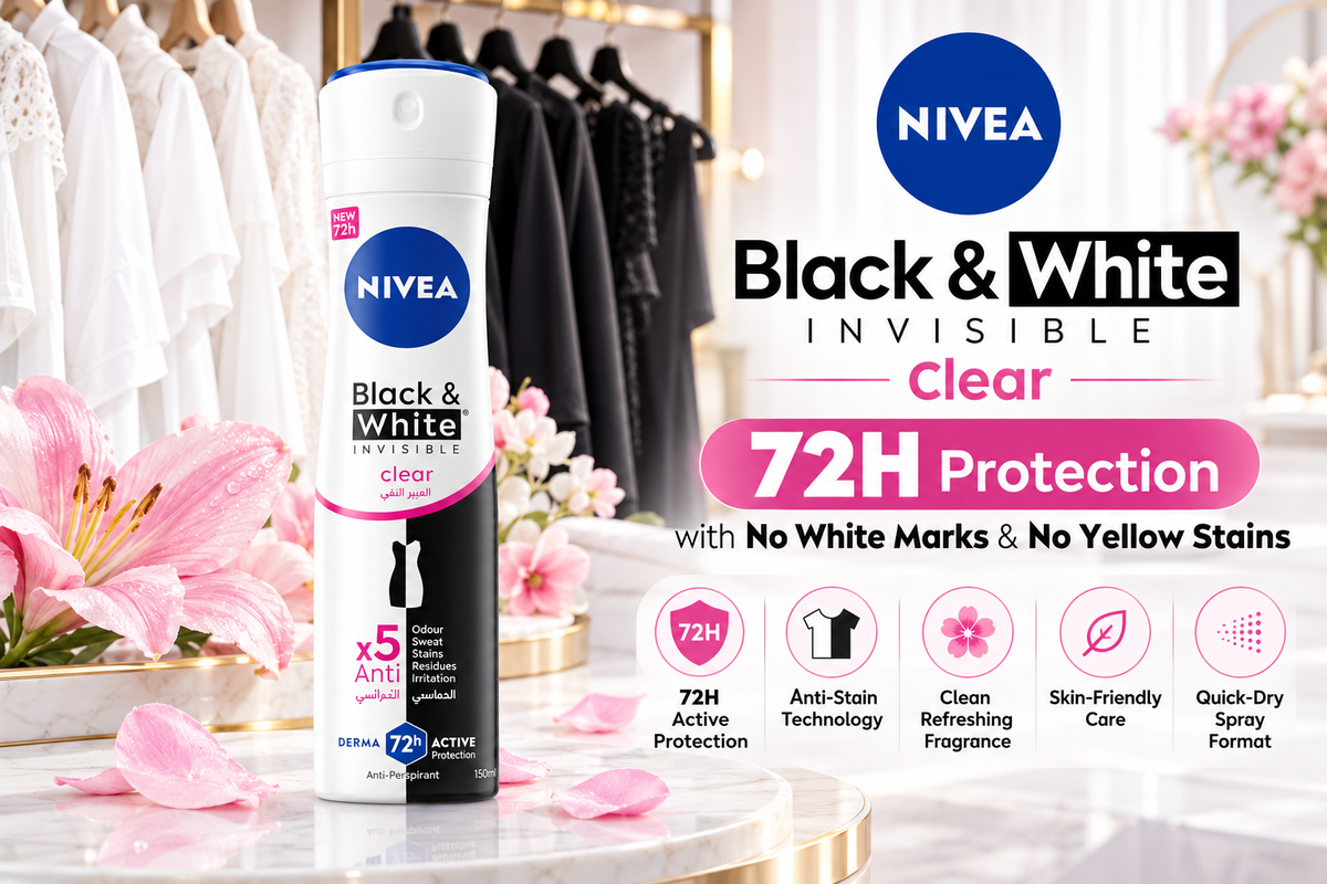 Nivea Black & White Invisible Clear Antiperspirant Spray | 150ml