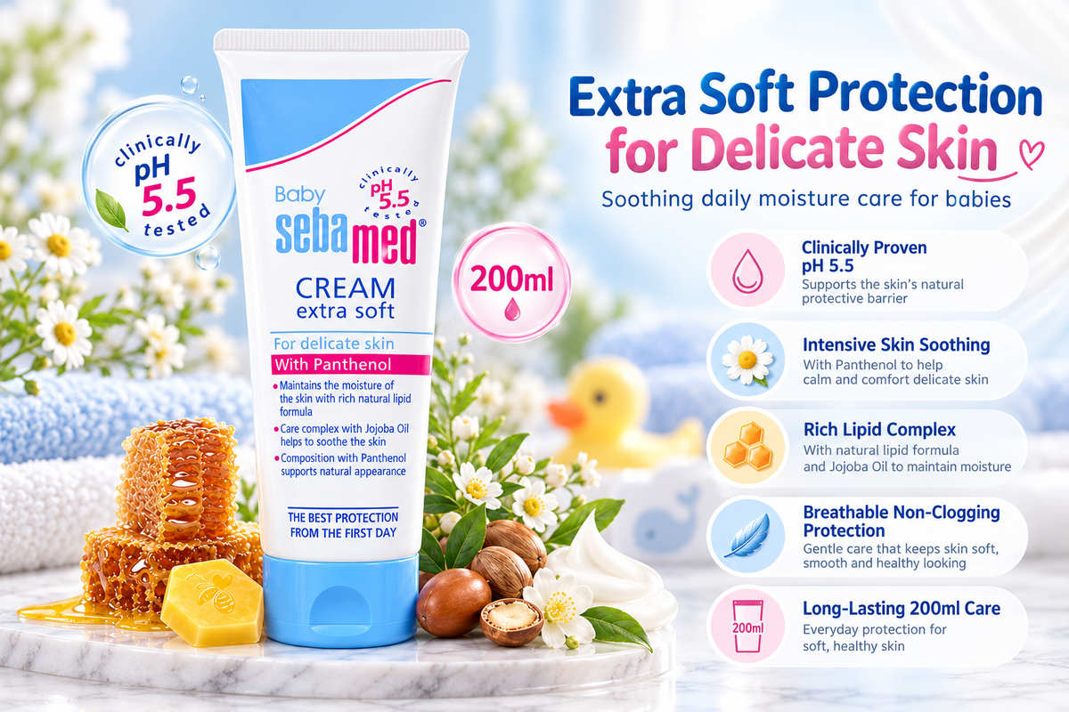 Sebamed Extra Soft Baby Cream with Panthenol - pH 5.5 Protection (200 ml)