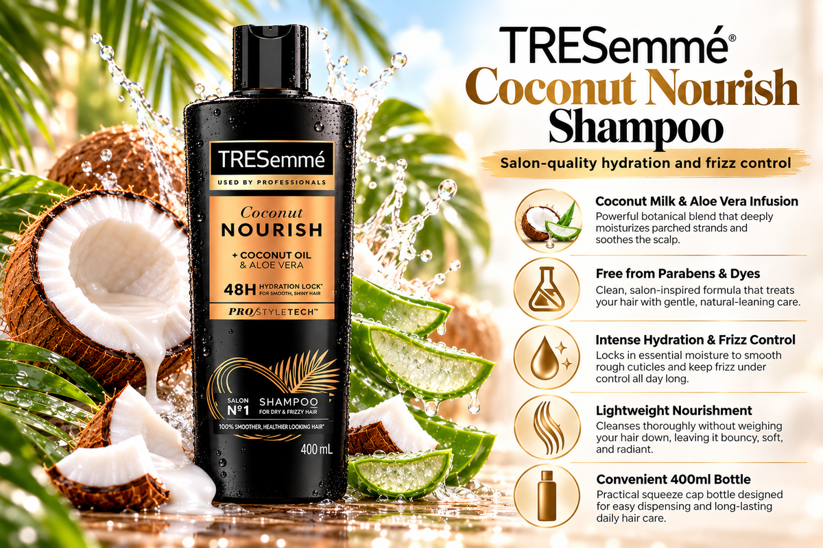 TRESemme Botanical Hydrating Shampoo for Dry Hair - Coconut & Aloe (400 ml)