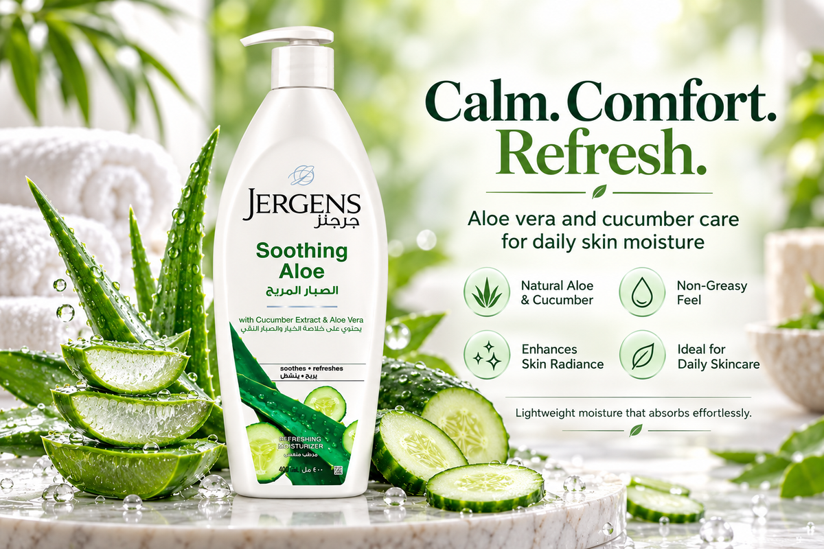 Jergens Soothing Aloe Vera & Cucumber Extract Moisturizer (400ml)