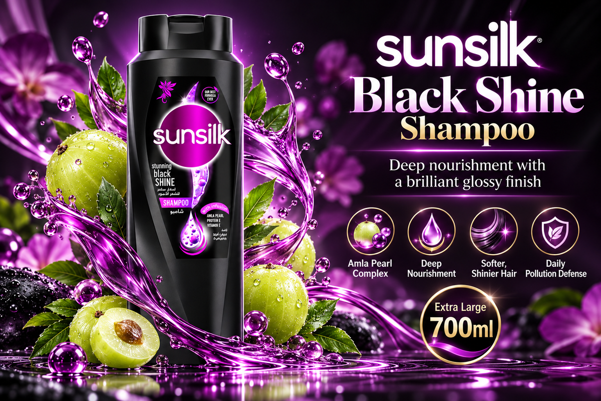 Sunsilk Black Shine Hair Shampoo - Extra Large Value Bottle (700ml)