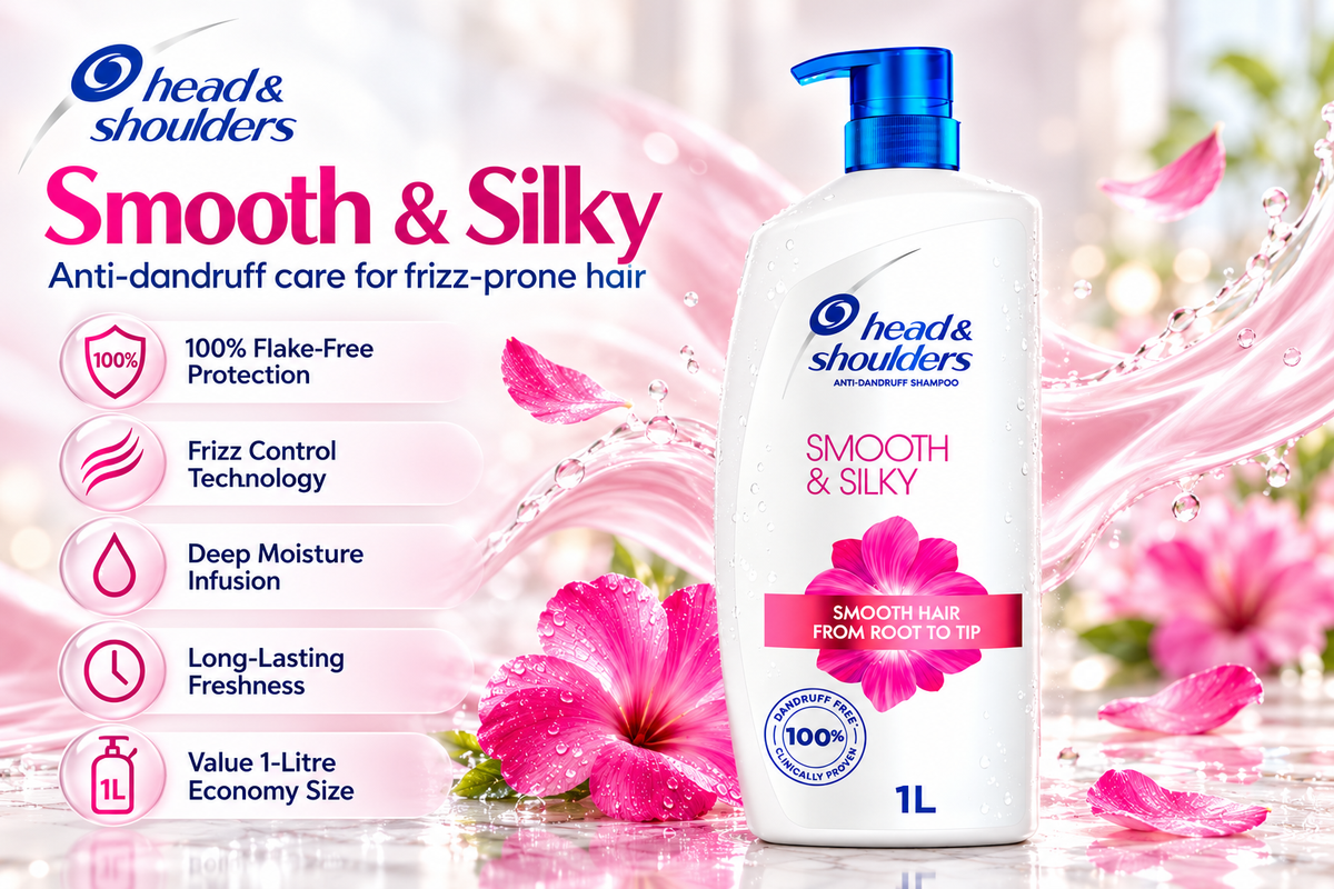 Head & Shoulders Smooth & Silky Moisture Shampoo - Value Pack (1000ml)