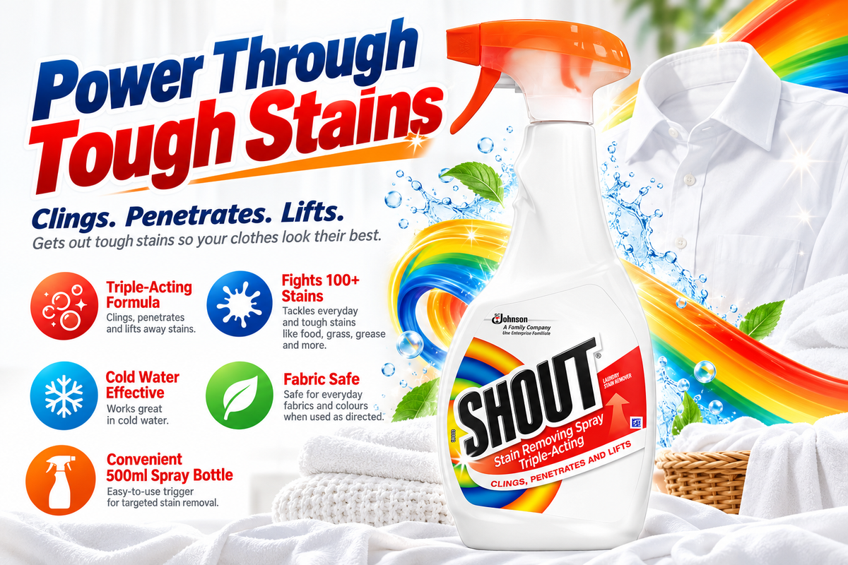 Shout Triple-Acting Laundry Stain Remover Spray | 500ml