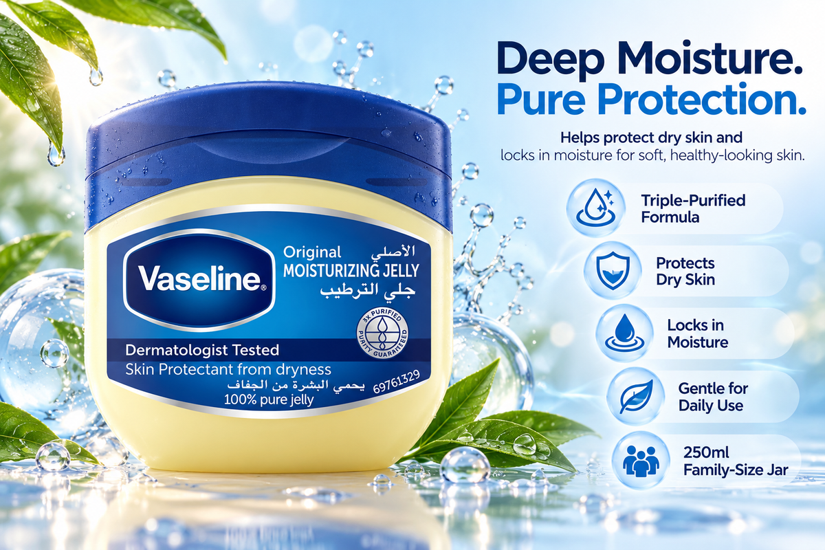 Vaseline Original Pure Petroleum Jelly | Skin Protectant & Healing Jelly | 250ml