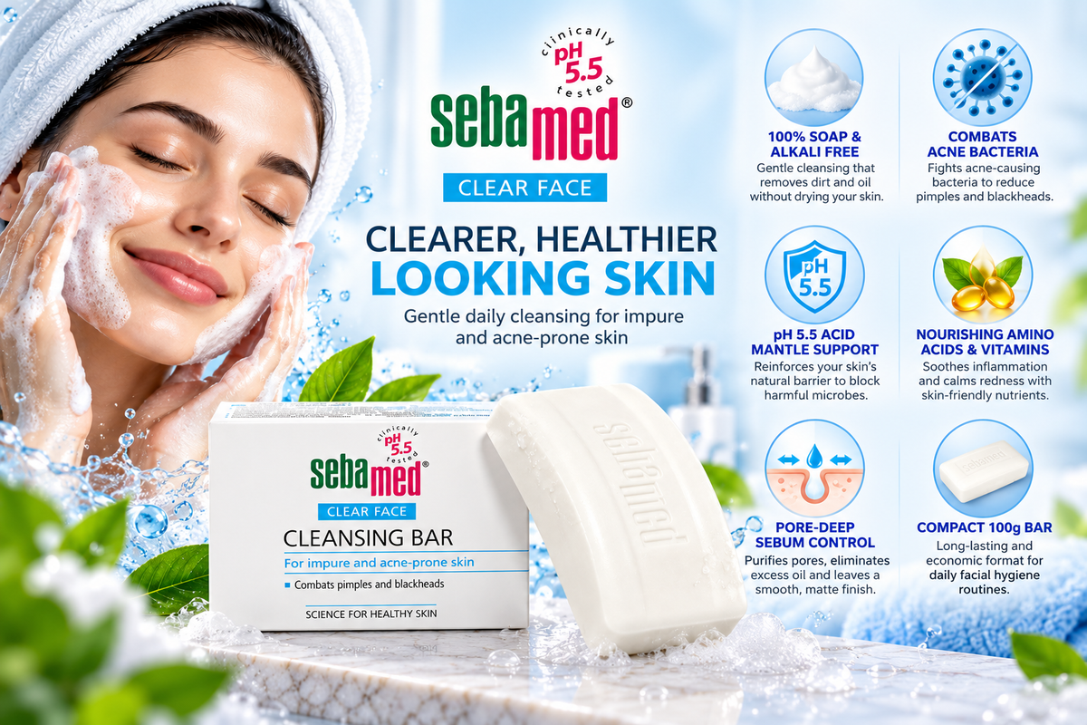 Sebamed Anti-Bacterial Facial Cleansing Bar with pH 5.5 - 100g