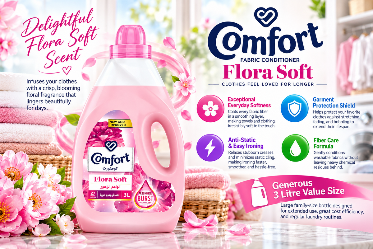 Comfort Floral Fresh Liquid Fabric Softener & Conditioner - 3 Litre Bottle