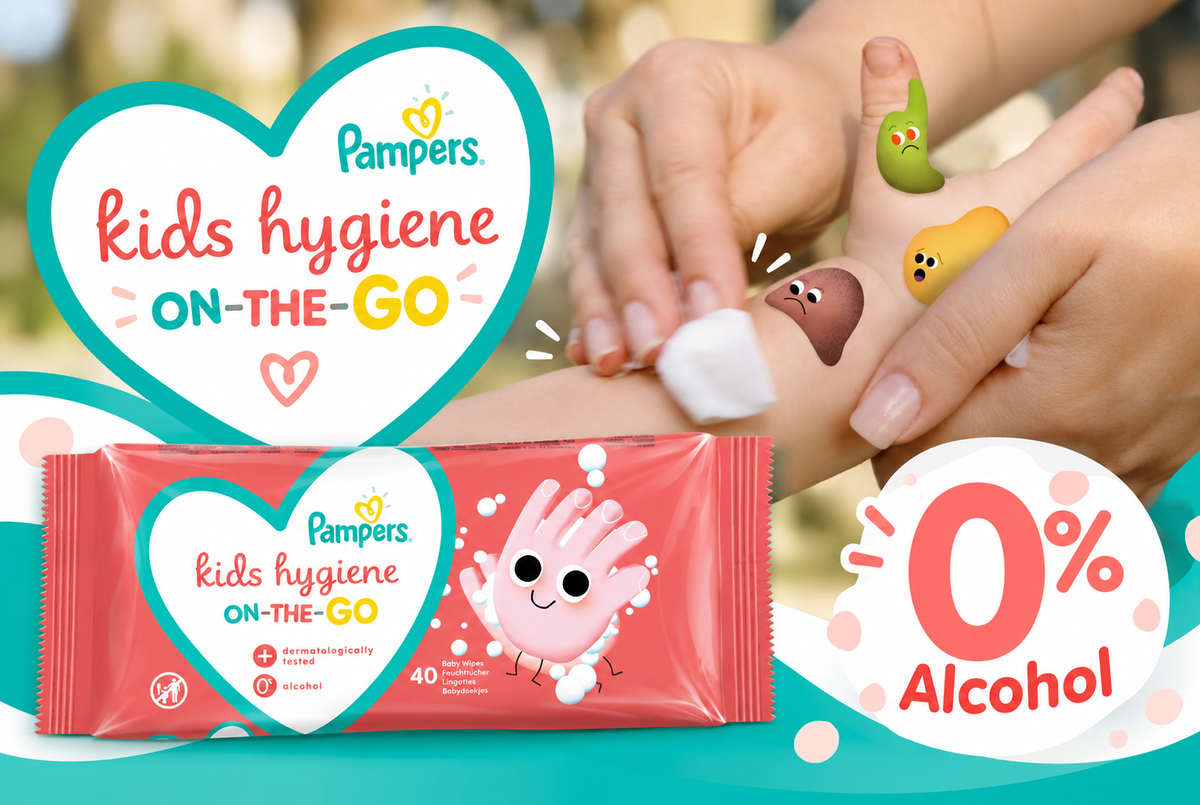 Prima Pampers Kids Hygiene On-The-go Baby Wipes, Pack of 40