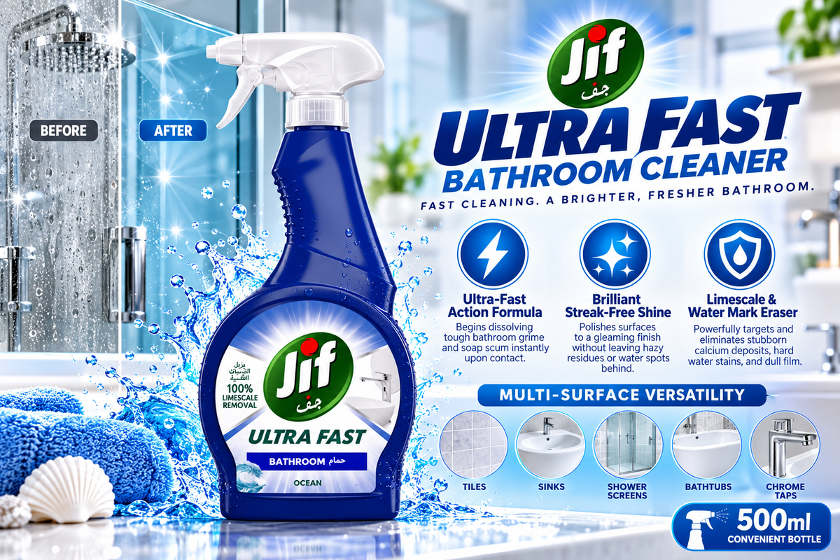 Jif Ultra Fast Bathroom Cleaner Spray with Powerful Stain Removal | 500ml