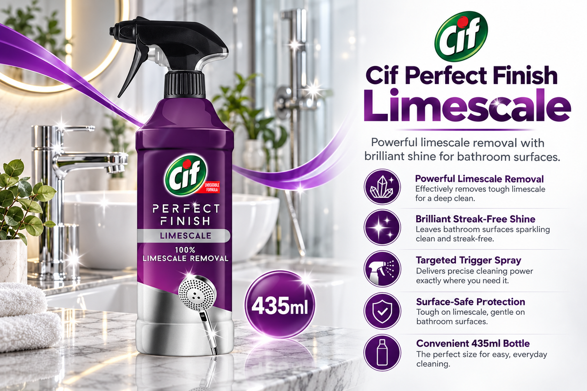 Cif Perfect Finish Limescale Removal Spray | Bathroom Cleaner | 435ml