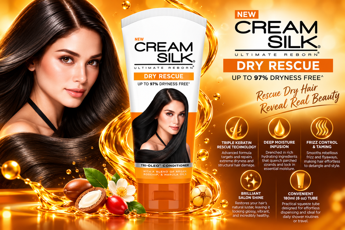 Cream Silk Hair Conditioner for Dry & Damaged Hair - Dry Rescue (180 ml / 6 oz)