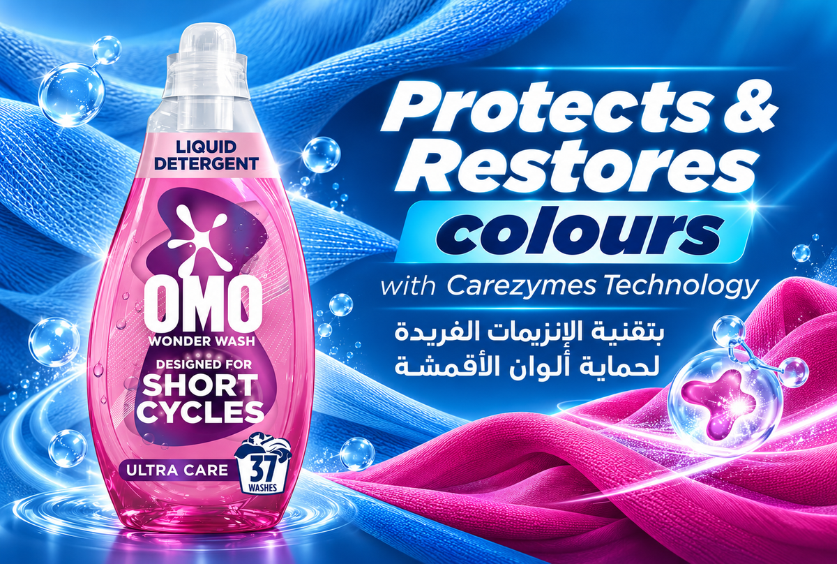 OMO Wonder Wash Liquid Laundry Detergent, Ultra Care, 1480ml