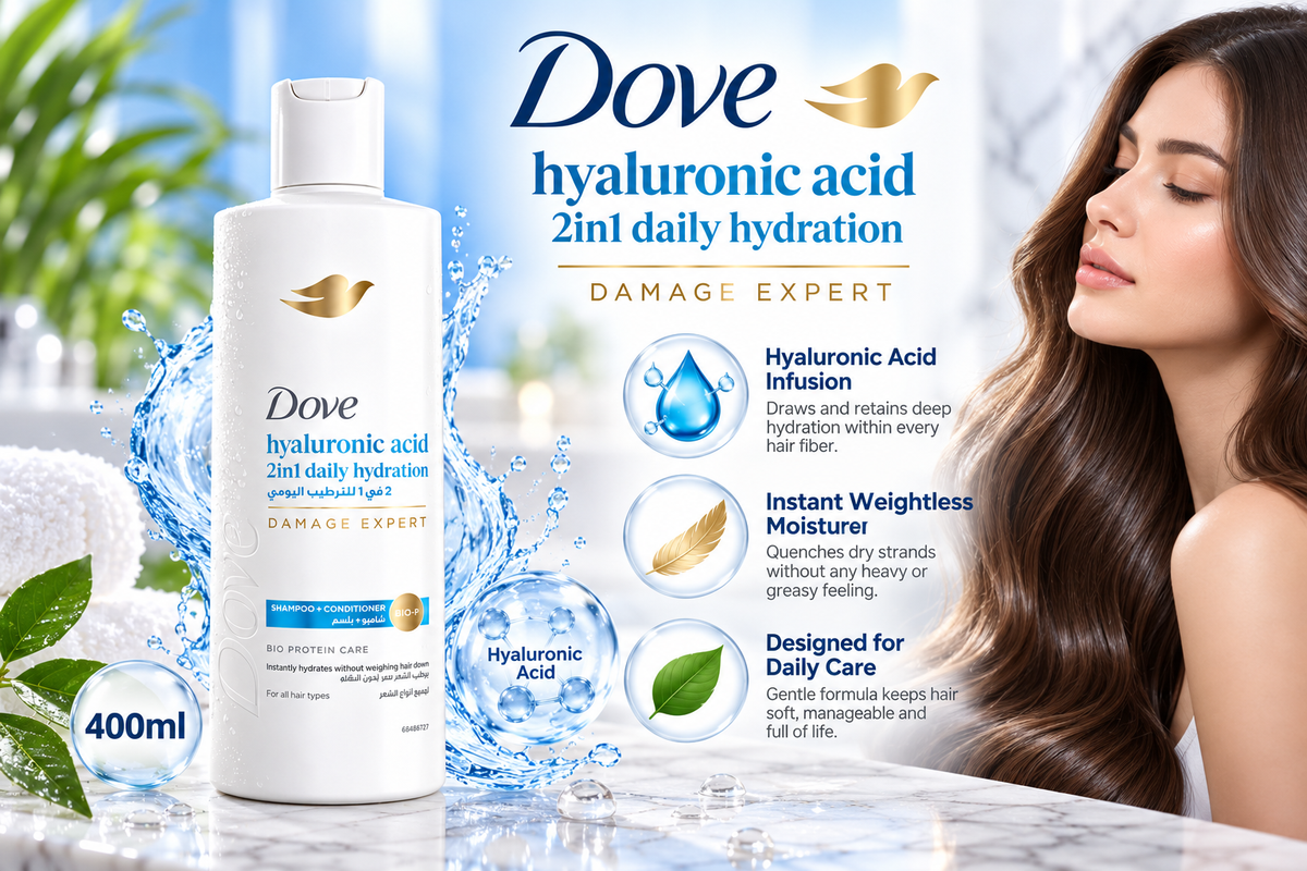 Dove Advanced Moisture Hair Shampoo Infused with Hyaluronic Acid - 400 ml