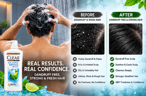 Clear Anti-Dandruff Ice Cool Menthol Shampoo 650ml