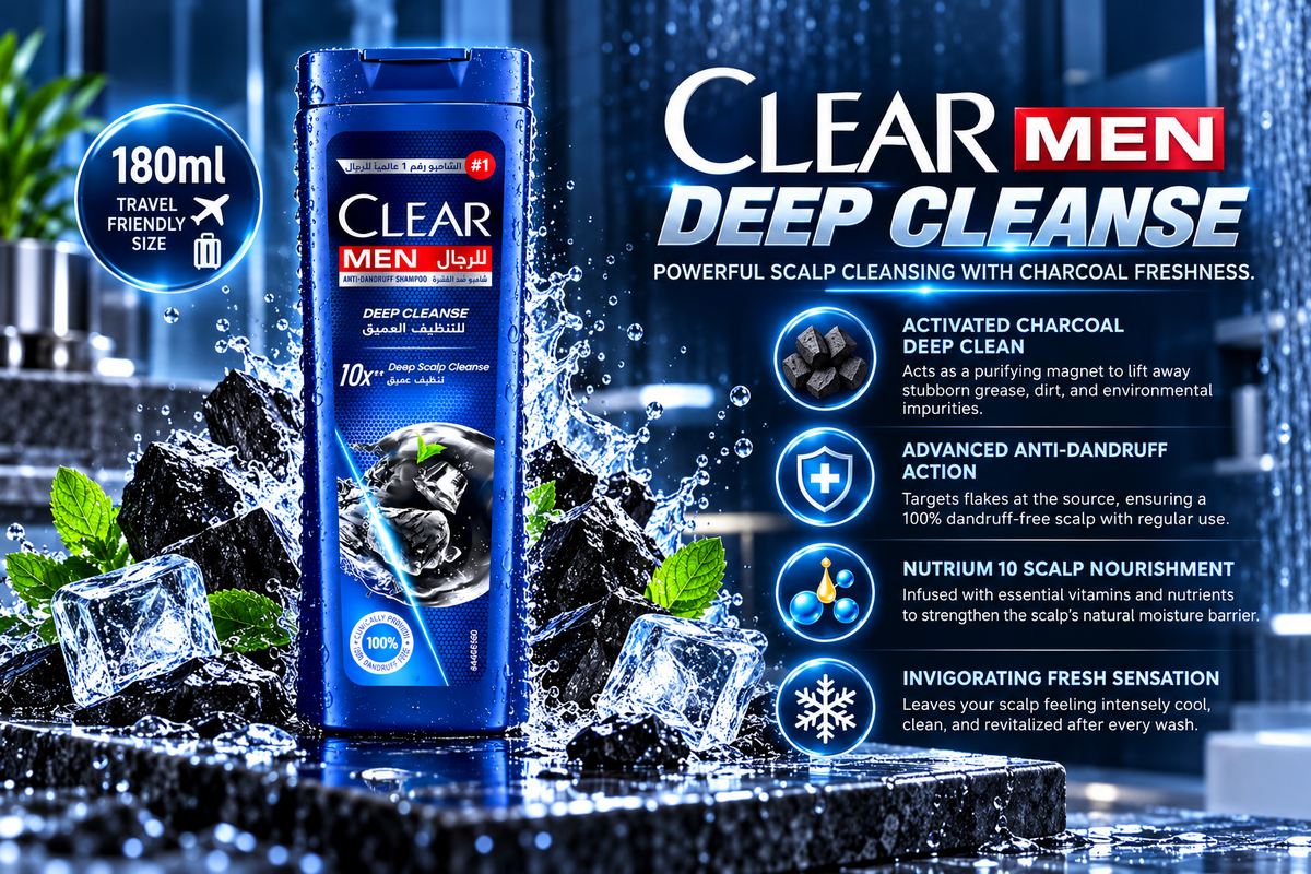 Clear Men Purifying Scalp Care Shampoo - Deep Cleanse (180 ml)