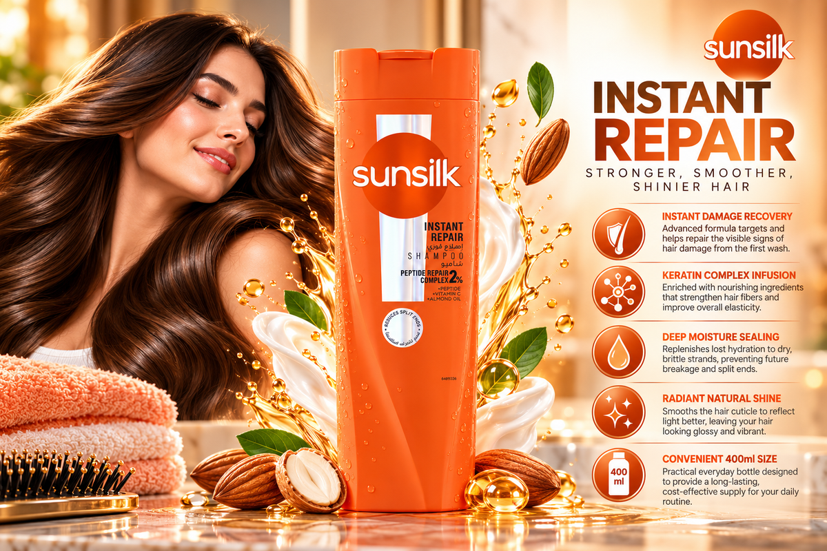 Sunsilk Instant Repair & Protect Shampoo for Damaged Hair - 400 ml