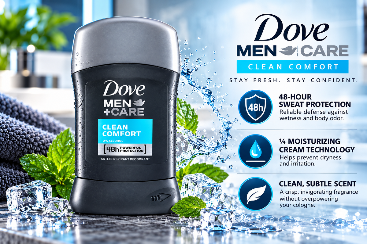 Dove Men+Care Clean Comfort Antiperspirant Deodorant Stick | 40ml