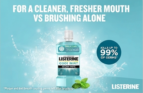 Listerine Cool Mint Milder Taste Mouthwash, 500ml