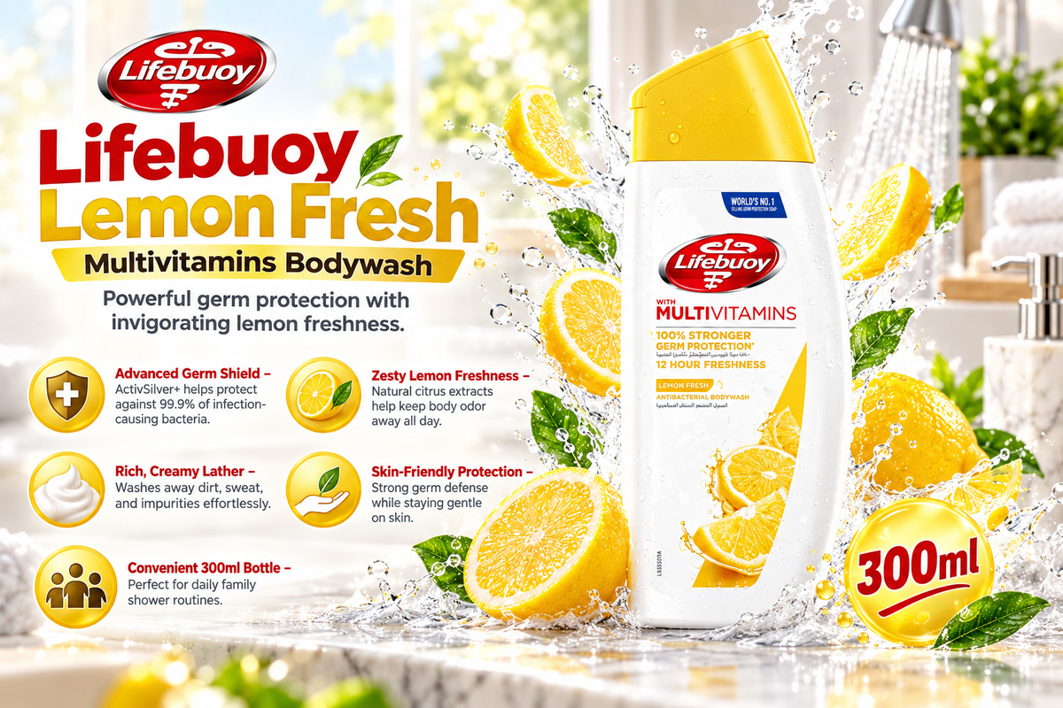 Lifebuoy Lemon Fresh Anti-Bacterial Body Wash | 300 ml | Germ Protection