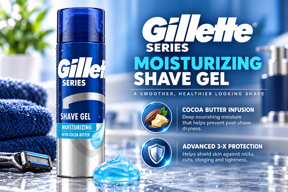 Gillette Series Moisturizing Shave Gel - Cocoa Butter Formula (200 ml)