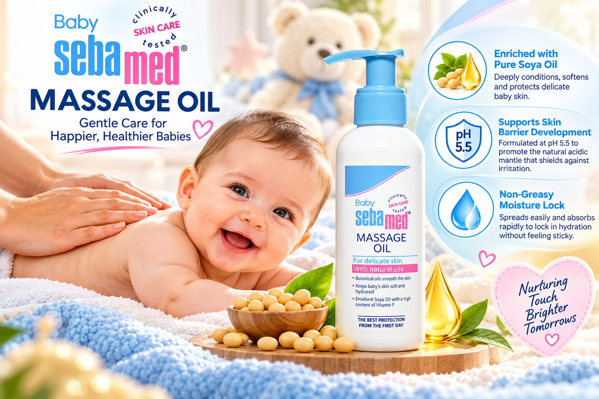 Sebamed Gentle Nourishing Baby Body Massage Oil for Sensitive Skin (150 ml)