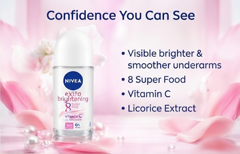 Nivea Brightening Silk Touch 8 Super Food Roll On Deodorant 25ml