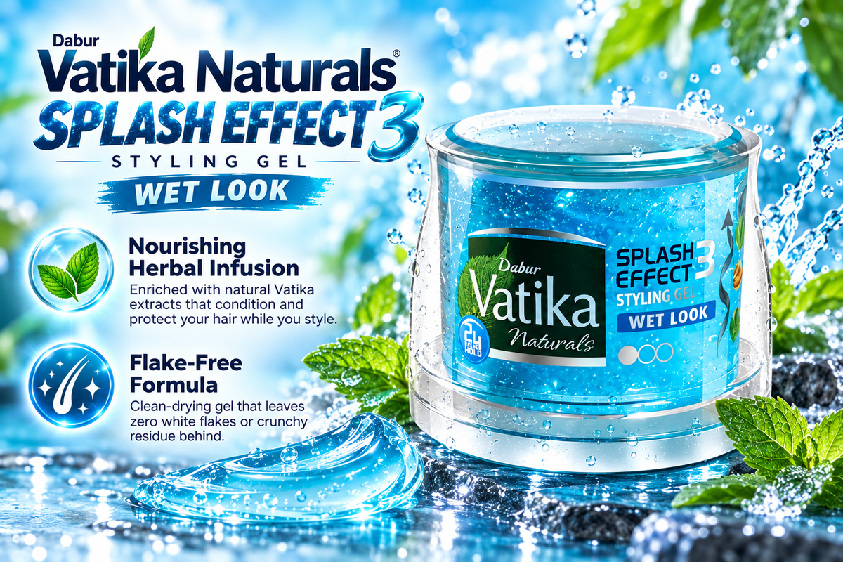 Dabur Vatika Wet Look Hair Styling Gel | Twin Value Pack (2 x 250ml)
