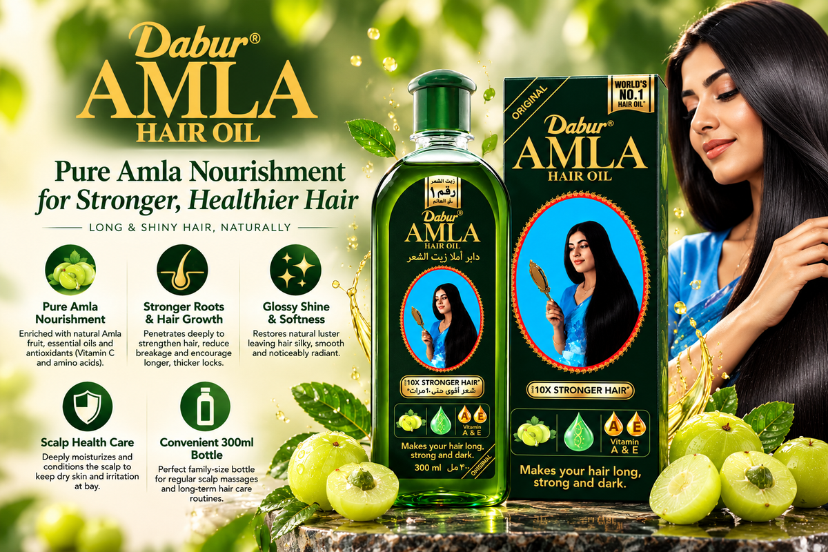 Dabur Amla Traditional Hair Oil for Long, Strong & Glossy Hair (300 ml)