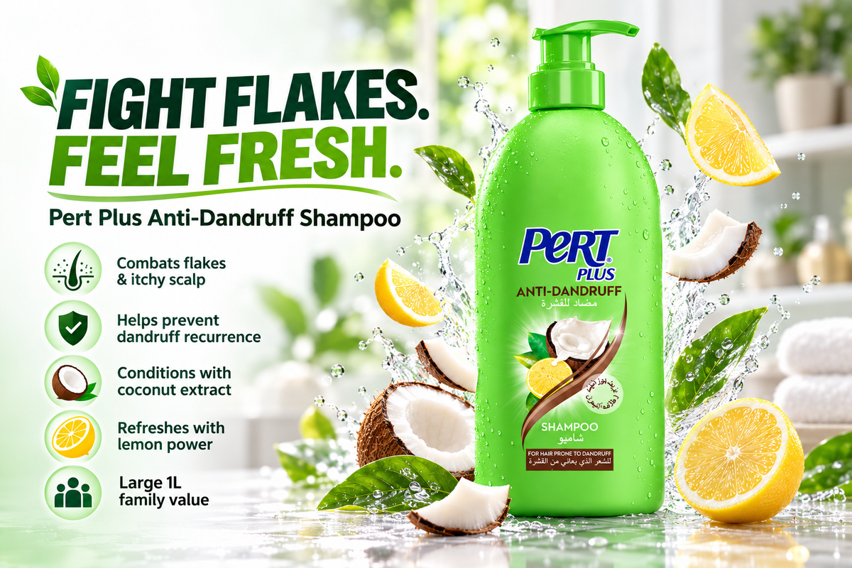 Pert Plus Scalp Care Shampoo with Coconut & Lemon Extracts - Value 1L Bottle