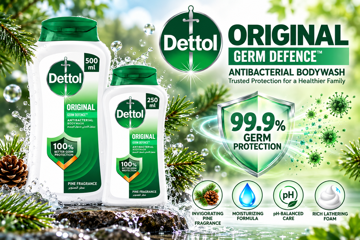 Dettol Germ Protection Shower Gel Set - Pine Fresh (250ml & 500ml Combo)