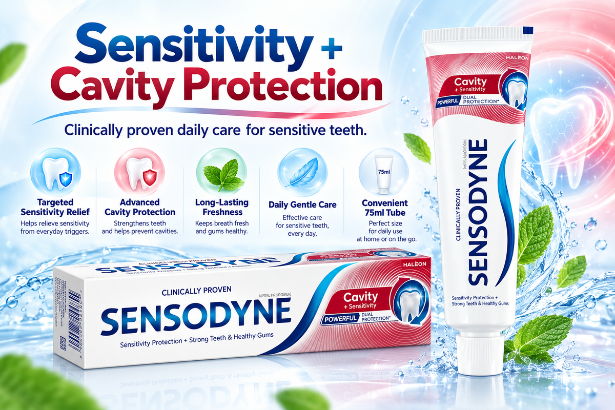 Sensodyne Cavity & Sensitivity Protection Toothpaste | 75ml (Pack of 2)