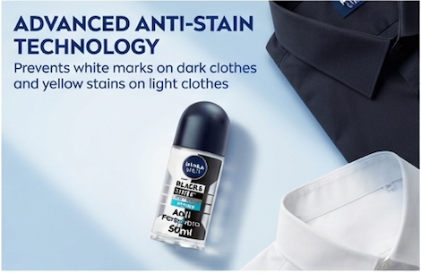 Nivea Men Black & White Invisible Fresh Roll On Deodorant Anti Perspirant 50ml