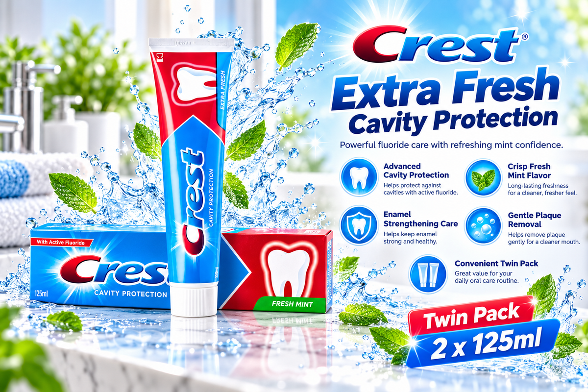 Crest Cavity Protect Fresh Mint Toothpaste | Twin Pack (2 x 125ml)
