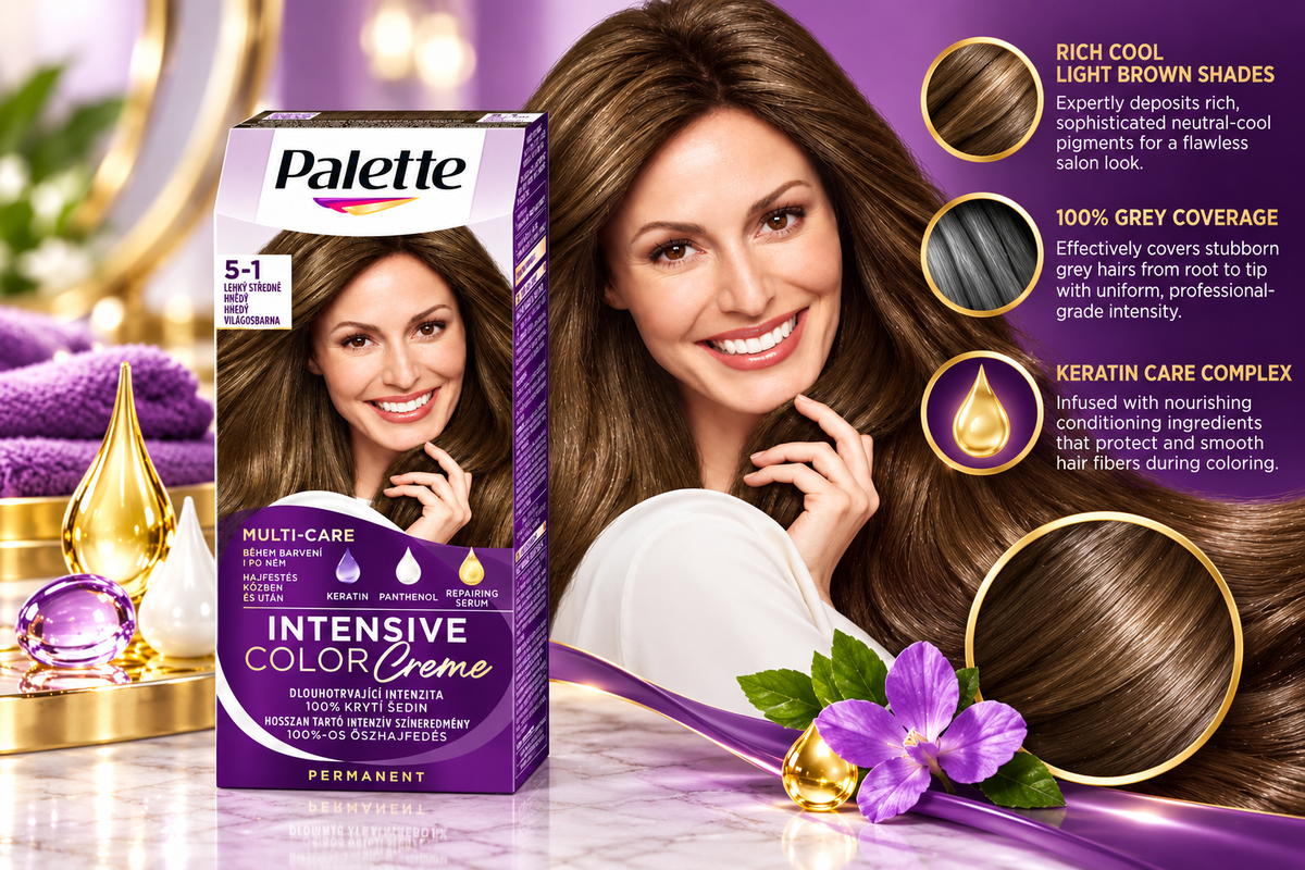 Schwarzkopf Palette Long-Lasting Nourishing Hair Color Cream - Cool Light Brown (5-1)