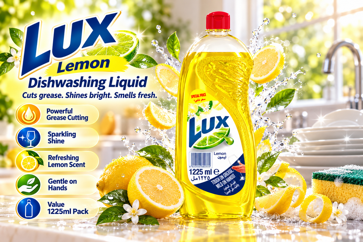 Lux Dishwashing Liquid | Lemon Fresh Scent | Value Pack 1225 ml