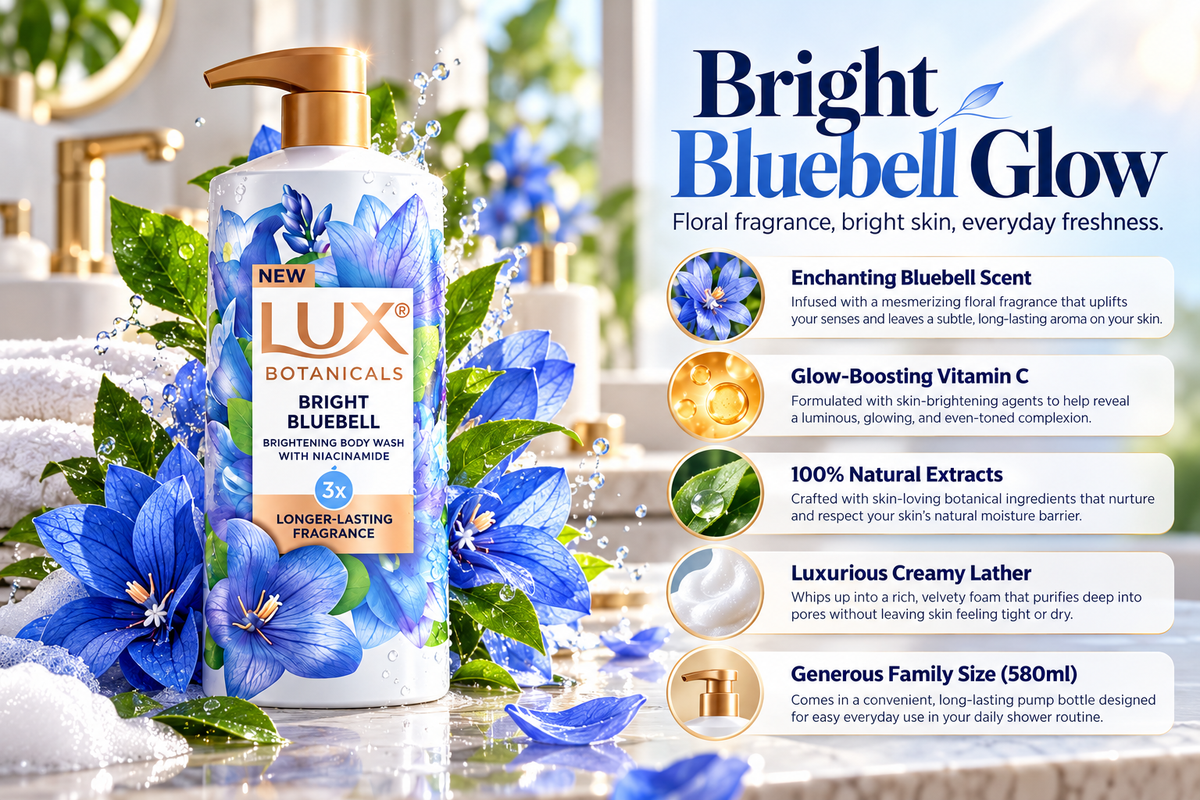 Lux Botanicals Bright Bluebell Body Wash | 580ml