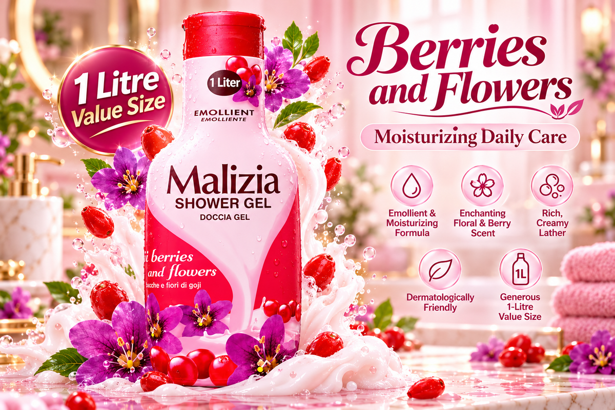 Malizia Emollient Bath Foam | Goji Berries & Flowers Scent | 1000 ml