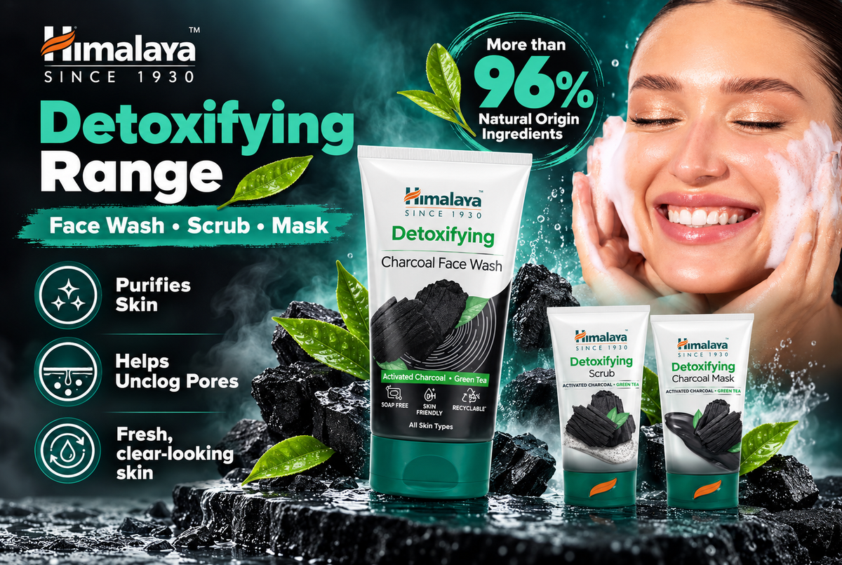 Himalaya Detoxifying Charcoal Foaming Face Wash, Cleanses Dirt, Purifies Skin, 150 ml