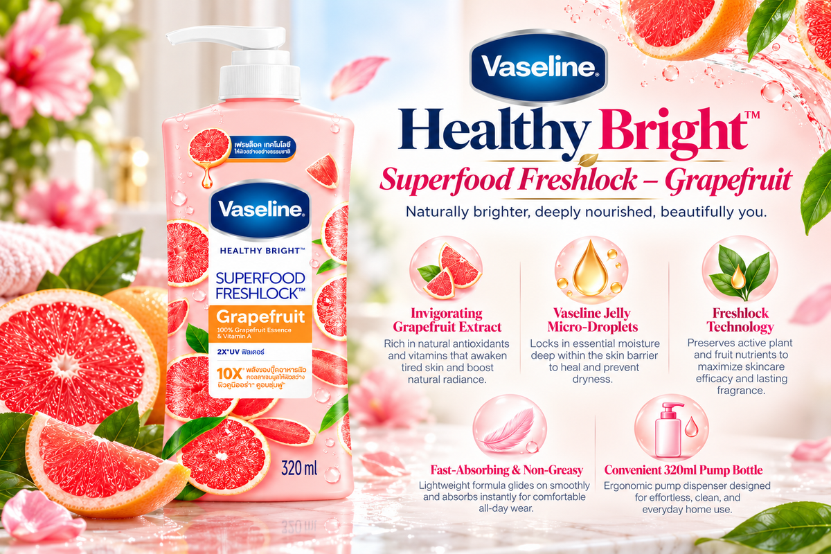 Vaseline Superfood Freshlock Body Lotion - Grapefruit | 320ml