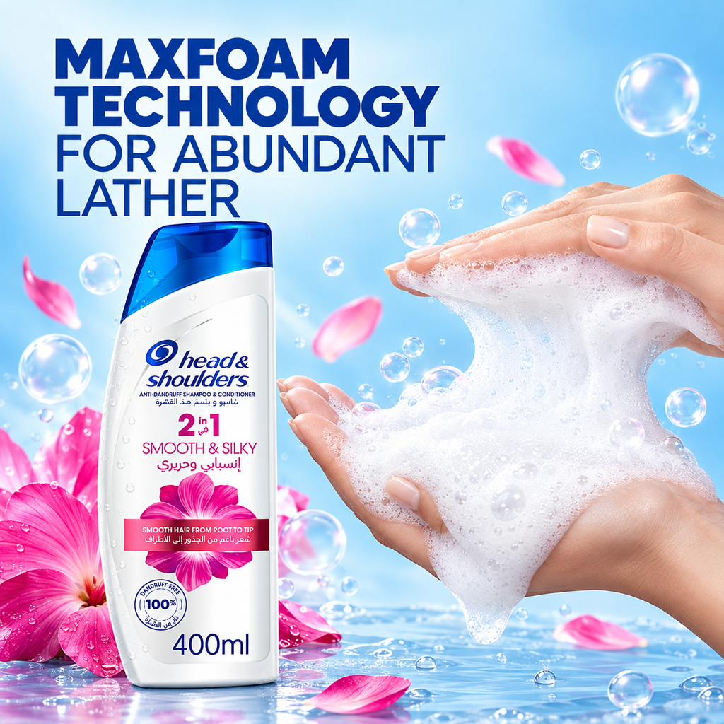 Head & Shoulders Smooth & Silky Shampoo 400ml 4pcs