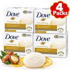 Dove Nourishing Cream & Argan Oil Beauty Bar 90g x 4Pcs